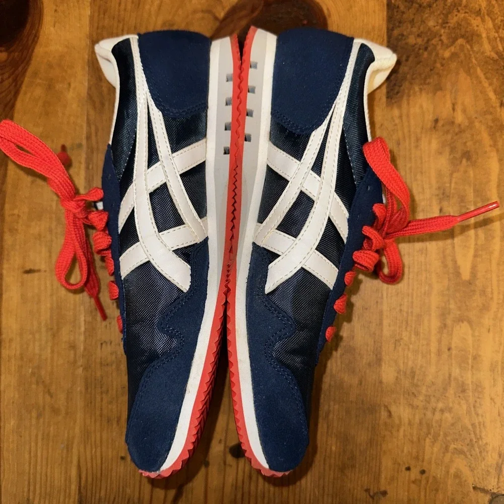 Asics Onitsuka Tiger Serrano Shoes Youth US 4 Navy Blue Sneakers Casual C3A2N